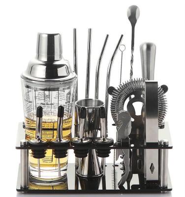 China Viable Hot Cocktail Shaker Sets Stainless Steel Martini Shaker Set Professional Selling Bar Tools for sale