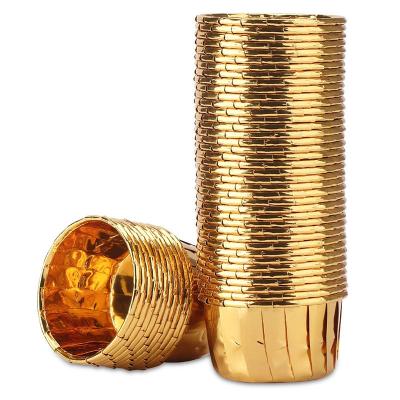 China Disposable Double Sided Gold Lined Silver High Temperature Paper Cup Cake Paper Cup Cupcake Liners Muffin Cup for sale