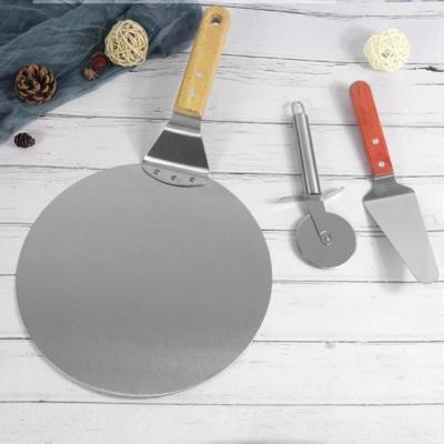 China Best Selling Stocked Pizza Baking Tool Stainless Steel Pizza Shovel Sets Pizza Wheel Cutter Set for sale