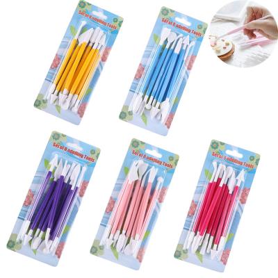 China Viable Cream Pastry Modeling Tools DIY Plastic Baking Cake Decorating Tool Kit 8pcs Set Cake Engraving Cutting Pens for sale