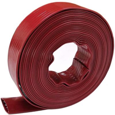 China Wear resistance and aging resistance High-pressure reinforced PVC rubber discharge and backwash flat hose for sale