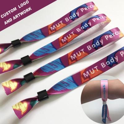 China TRENDY Custom Ribbon Wristbands, Woven Fabric Wristbands, Promotional Gift Wristbands for Big Event or Party for sale