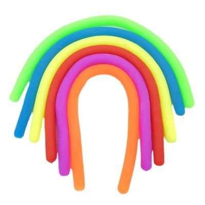 China Sensory Decompression TPR Sensory Decompression Toys Colorful Silicone Noodles Anti Pull Stretchy Strings For Kids for sale