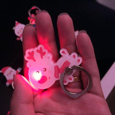 China Newest Custom Flashing LED Finger Ring Buckle Phone Holder Mobile Phone Holders Christmas Promotional Gift for sale