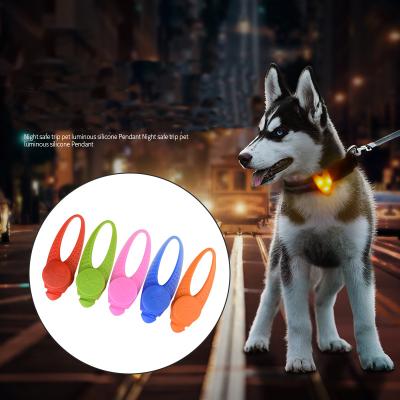 China Waterproof Safety Pets Silicone Collar Clip Padded Flashing Light Pendant for Dogs Cats Night Walking for sale