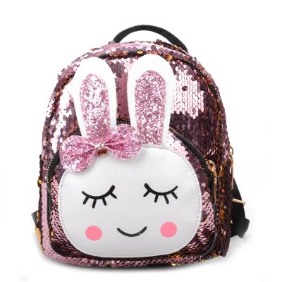 China Fashion Kids Leather Backpacks Sequins Bags Kids Rabbit Shaped Purses Glitter Shoulder School Bag For Girls Gift Bag for sale