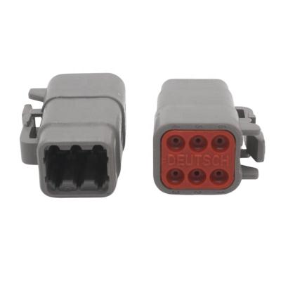 China Waterproof Automotive Male Terminals Housing 6 Pin Gray Plug Wire Harness Auto Connector DTM06-6S Connector for sale