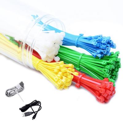 China Yarns bundling nylon 66 direct multi UV resistant self-locking flexible cable ties factory color nylon plastic zip ties for sale