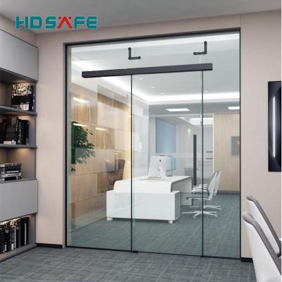 China Villa patio doors design frame sliding door black aluminum frameless glass modern minimalist slim aluminum house large for sale