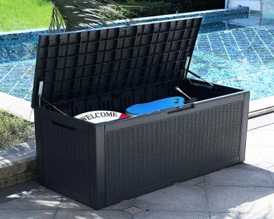 China New Modern Fashion Easy To Assembly 100 Gallon Outdoor Large And Indoor Rattan Deck Storage Boxes for sale