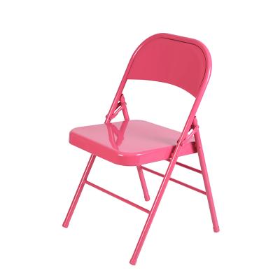 China Pink Modern Party Outdoor Stainless Steel Metal Folding Chair for sale