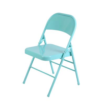 China Modern Outdoor Stainless Mounted Steel Seats Metal Folding Chair for sale