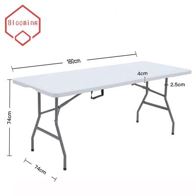 China Lightweight 6ft Modern Heavy Duty Folding Table Fold In Half Plastic w/Handle For Outdoor And Indoor Party for sale