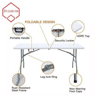 China Modern Rectangle Center-Folding Portable Table for Picnics, Camping, and Social Distancing, Gray for sale