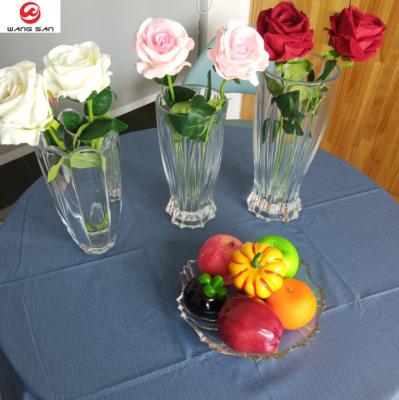 China Wholesale 250mm Modern Rock Vases Wedding Centerpiece Children's Style Clear Flower Crystal Glass Vase Pattern for sale