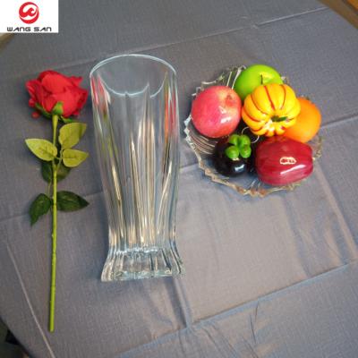 China Rectangular Glass Minimalist Wedding Glass Vase Centerpiece and Bulk Crystal Vases Clear Vases Wedding Glass Centerpiece for sale