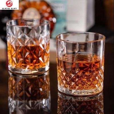 China Minimalist Zhejiang Crystal Glass Promotional Embossed Whiskey Wholesale for sale