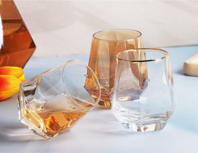 China Customized Personalized Bulk Wine Luxury Stemless Whiskey Manufacturer Zhejiang Hexagon Drinking Glass Cup for sale