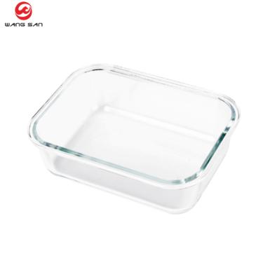 China Freshness Preservation 4pack 1050ML Microwave Oven High Borosilicate Glass Food Storage Container Set Rectangular Lunch Box With Airtight Lid for sale