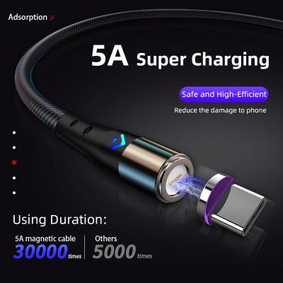 China Mobile Phone Types ICAN On Type C Cable 5A Current Magnetic Charger Cable USB Fast Charging Laptops Mobile Phone Data Cable for sale