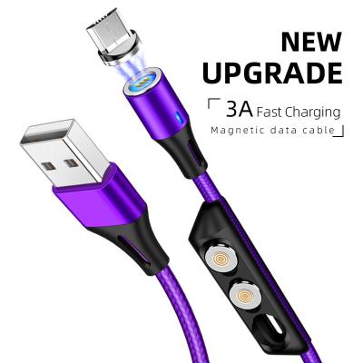 China Customize Logo 3A LED Indicator Mobile Phone Magnetic Cable Micro USB Fast Charging Type Magnetic Tablet C Android Charger 3 in 1 Cable for sale