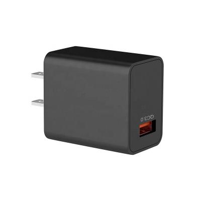 China QC 3.0 Universal Flame Retardant USB Charger US Plug Power Adapter 18W USA Fast Charging EU UK USB Charger Adapter Fast Charging Block for sale