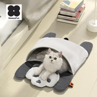 China MewooFun Panda Shape Fashion Cat Nest Custom Washable High Quality Plush Toy Stocked 2 in 1 Cat Bed for sale