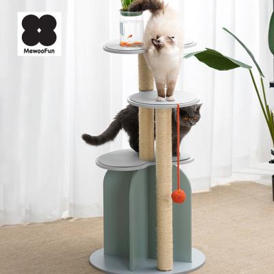 China Hot Sale Stocked MewooFun Luxury Creative Climbing Cat Tree Cat Furniture for sale