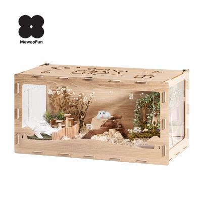 China MewooFun Guinea Pig Cage Transparent Hamster Wooden Cage For Sale for sale