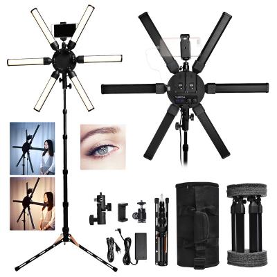 China FOSOTO FT-06 Mini LED Star Ring Light 60W Ring Lamp with Tripod Stand Photography Light for youtube makeup live streaming FT-06 mini for sale