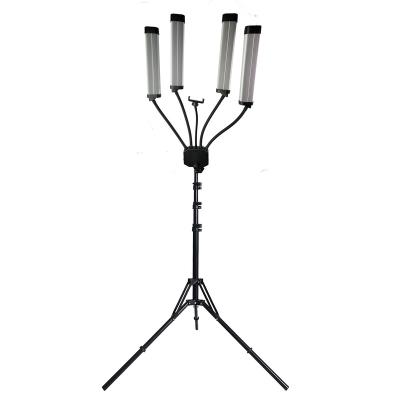 China Hot Sale FOSOTO PORTABLE Video Photographic Lighting Light Led Ring Light Four Arms Lamp With Tripod Stand For Eyelash Tiktok Beauty for sale