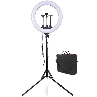 China FOSOTO FT-220L Large 22 Inch Video Studio Ring Photographic Lighting Vlogging Light with Phone Microphone Tripod Stand and Holder FT-220L for sale