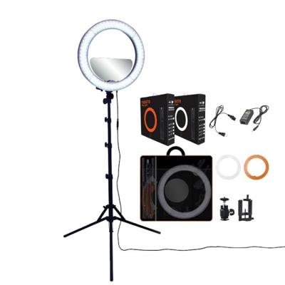 China Hot Selling Adjustable Color Tempurate FOSOTO 18inch Led Ring Light Studio Led Light Circle Led Tripod Light Stand For Youtube Live Stream Makeup Video Tiktok for sale