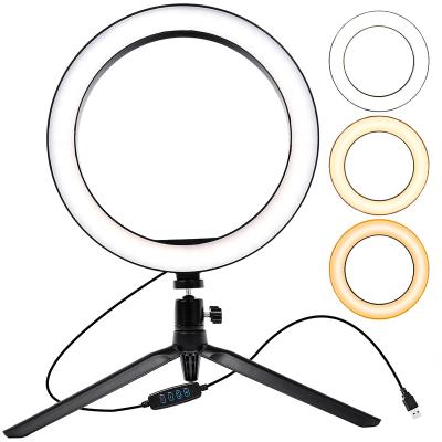 China Free Shipping Indonesia FOSOTO FT-26 Adjustable Color Tempurate Led Ring Light Mobile Phone Stand Selfie Ring Light For YouTube Videos Makeup Tiktok Light for sale