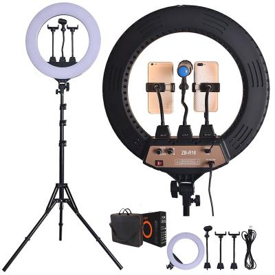 China 18 Inch Aluminum Alloy+ABS FOSOTO ZB-R18 Photography Led Ring Light With Tripod Mount For DSLR Camera Phone Shooting Show for sale