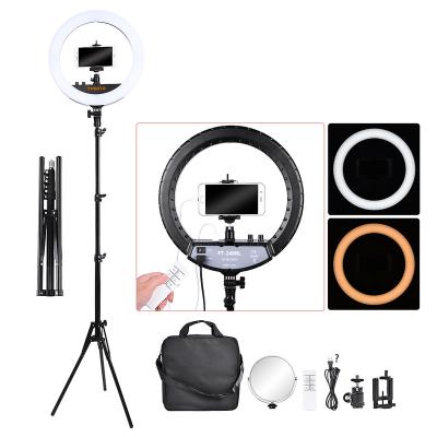 China Example Fosoto FT-240RL PORTABLE Free 14 Inch Led Ring Light Photography Lighting Lamp with Tripod Stand for Youtube Makeup Tik tok for sale