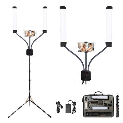 China Free Shipping Russia 40w Double Arm Ring Fill Light With Tripod Stand Beauty Equipment Studio Photographic Light For Tattoo FT-450 for sale