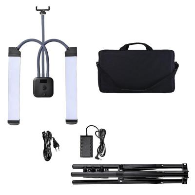 China Mexico FOSOTO Photography Studio Video Camera Makeup LED Light Free Shipping Ring Two Arms With Tripod Stand FT-450 for sale