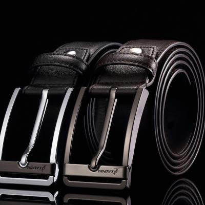 China Fashion/durable/business style men classic pure leather belt fashion famous brand buckle popular belts for men for sale