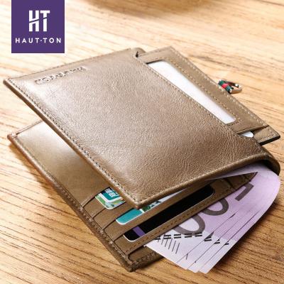 China Small Kind of Wallet Men and Slim Wallet Custom Made Genuine Cowhide Wallet Card Holder Leather Bifold for Men for sale