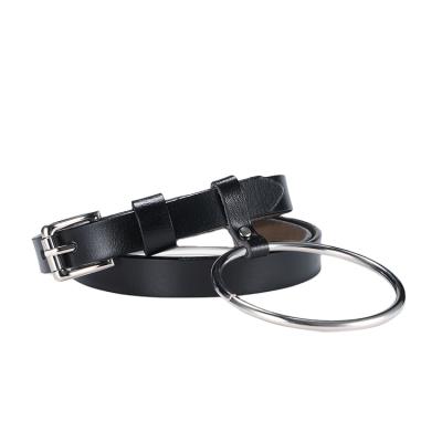 China Fashion/Guangzhou Wholesale Women's Genuine Leather Belt Black Genuine Leather Belt Casual Style for sale