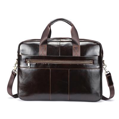 China Factory Price Vintage GENUINE LEATHER Briefcase Mens Business Briefcase Men Leather Bags for sale