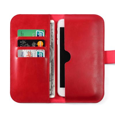 China Custom High Quality Leather Designer Wallet Phone Wallet Cell Phone Case Card Holder Purse Phone Wallet New for sale