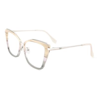 China Prescription Factory Customized Lightweight Anti-Blue Optical Frame Glasses Metal Frame Glasses For Women for sale