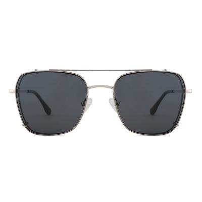 China Fashion sunglasses 2022 classic fashion metal frame bridge design sunglasses double cut out sunglasses for sale