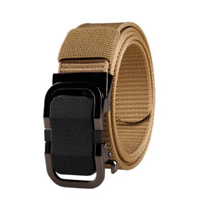 China Daily Life Custom Logo Alloy Automatic Buckle Tactical Belt Nylon Army Strap Durable Military Belts for sale