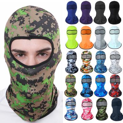 China Full Silk Tactical Camouflage Balaclava Face Mask CS Army Hunting Sports Helmet Liner Recycling Hat for sale