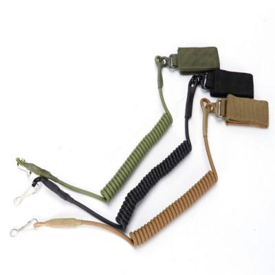 China Telescopic Tactical Firearm Lanyard Spring Sling Customized Size Sure Hand Gun Adjustable Sling Combat Military Anti-lost for sale