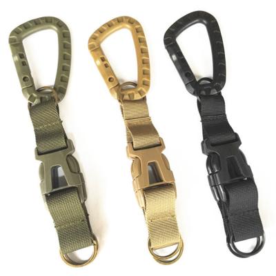 China Quick Release Carabiner Hanging Climbing Plastic Hook Buckle Tactical Molle Clip Strap Main Chain Outdoor for sale