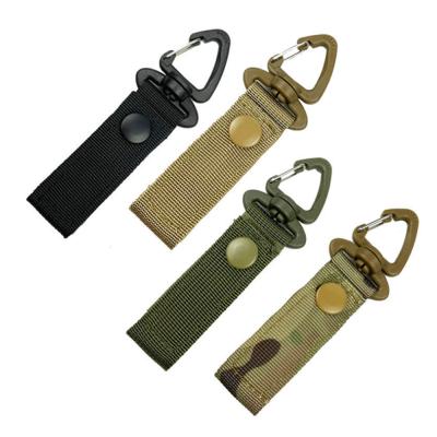 China Outdoor Tactical Nylon Hook Carabiner Camping Clip EDC Strap Key Chain Backpack Buckle Daily Life for sale